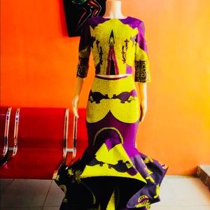 HP Ankara structured skirt and crop top set